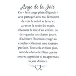 Message en français sur la carte de l’épinglette « Joie ».