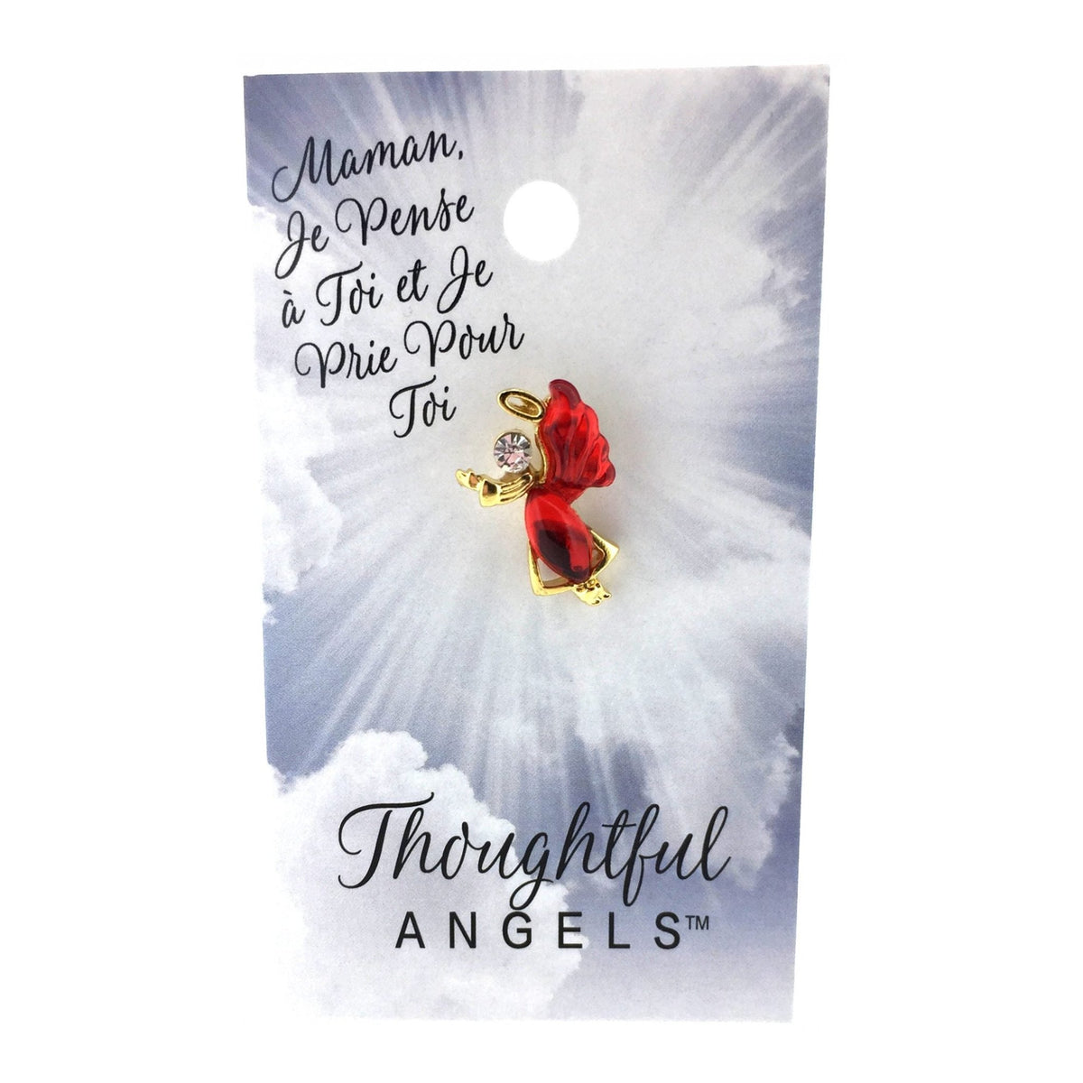 Épinglette « Maman, je pense à toi et je prie pour toi » de la collection Thoughtful Angels.