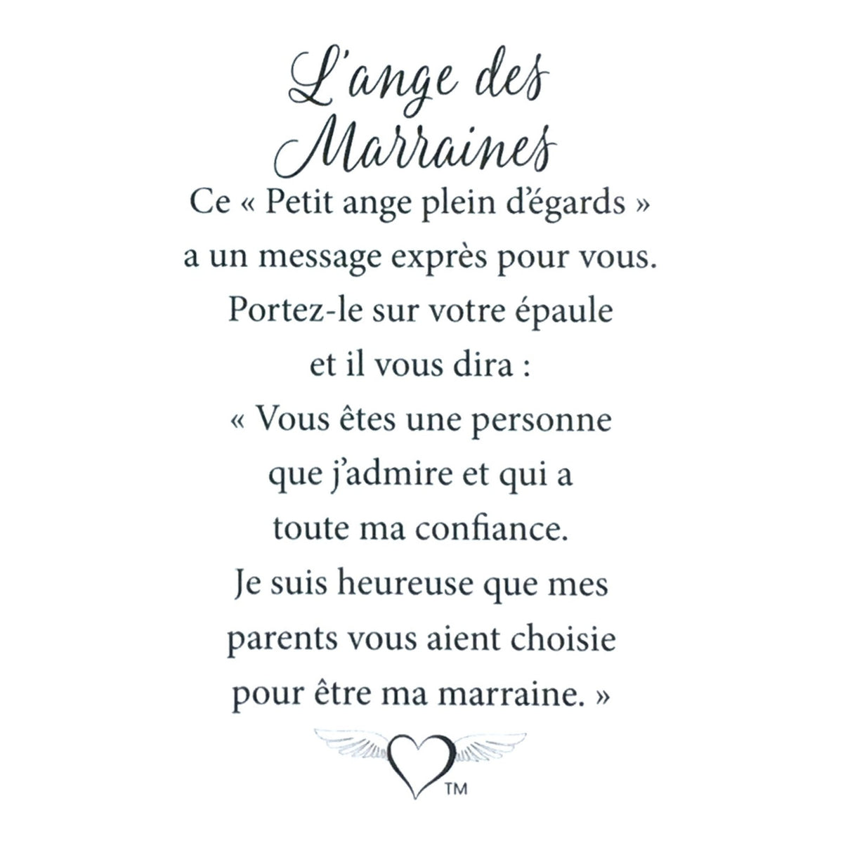 Épinglette « Marraines » de la collection Thoughtful Angels.
