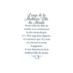 Épinglette ange « Meilleure fille du monde » — message en français.