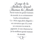 Message en français sur la carte de l’épinglette « Meilleure grand-maman du monde ».