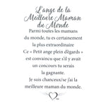 Message en français sur la carte de l’épinglette « Meilleure maman du monde ».