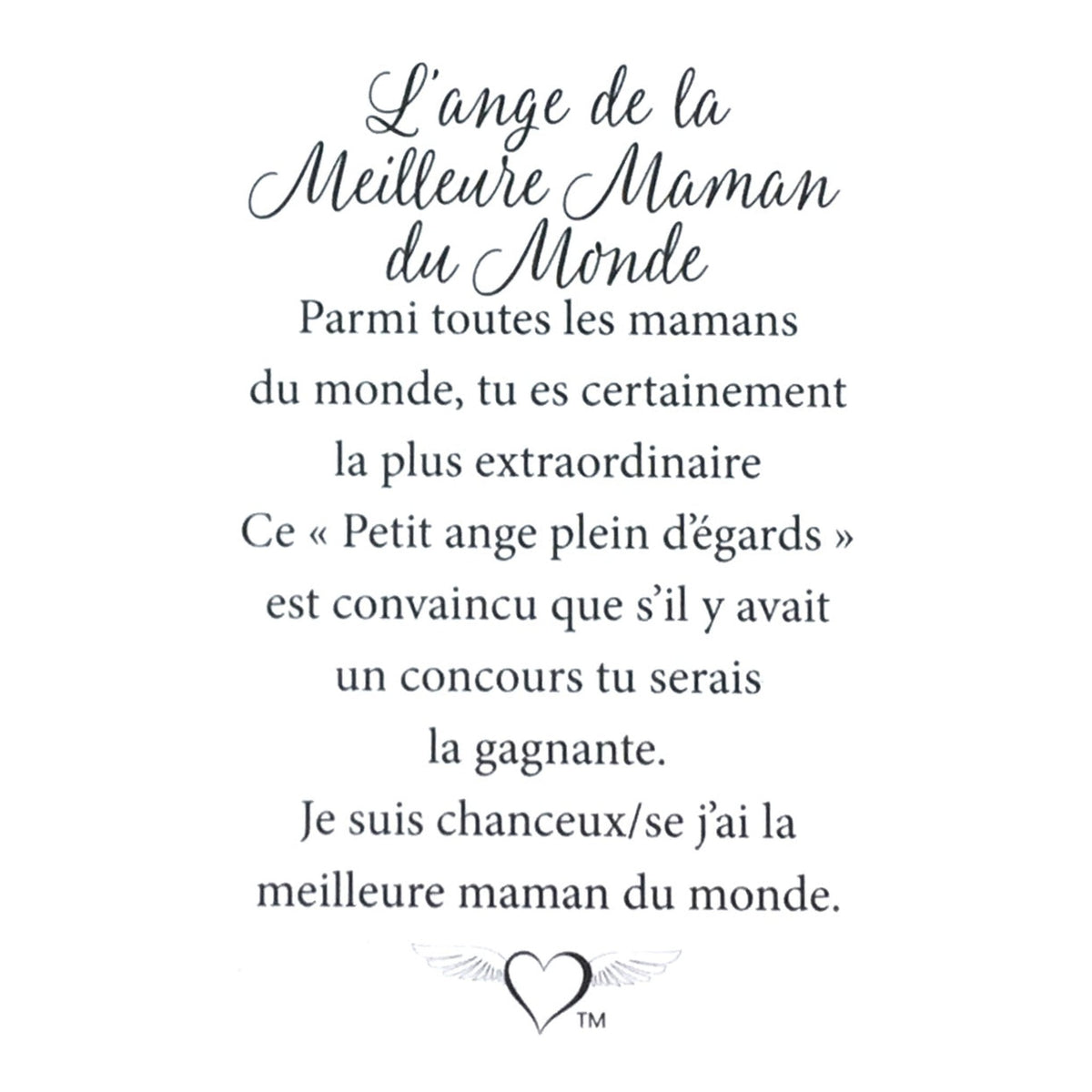 Message en français sur la carte de l’épinglette « Meilleure maman du monde ».