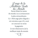 Message en français sur la carte de l’épinglette « Meilleure tante du monde ».