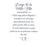 Message en français sur la carte de l’épinglette « Petite-fille ».