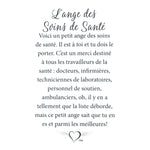 Message en français sur la carte de l’épinglette « Soins de santé ».