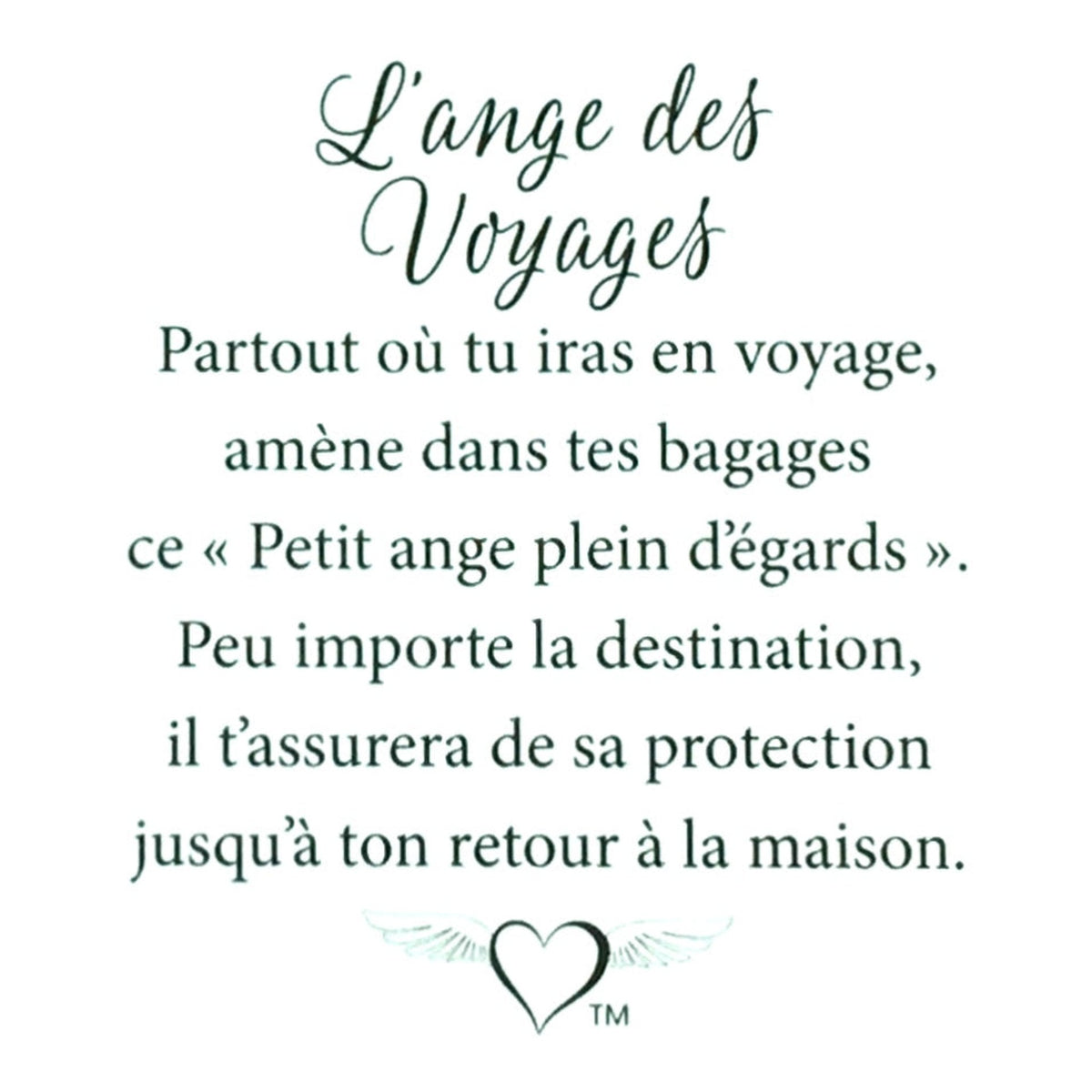 Message en français sur la carte de l’épinglette « Voyages ».