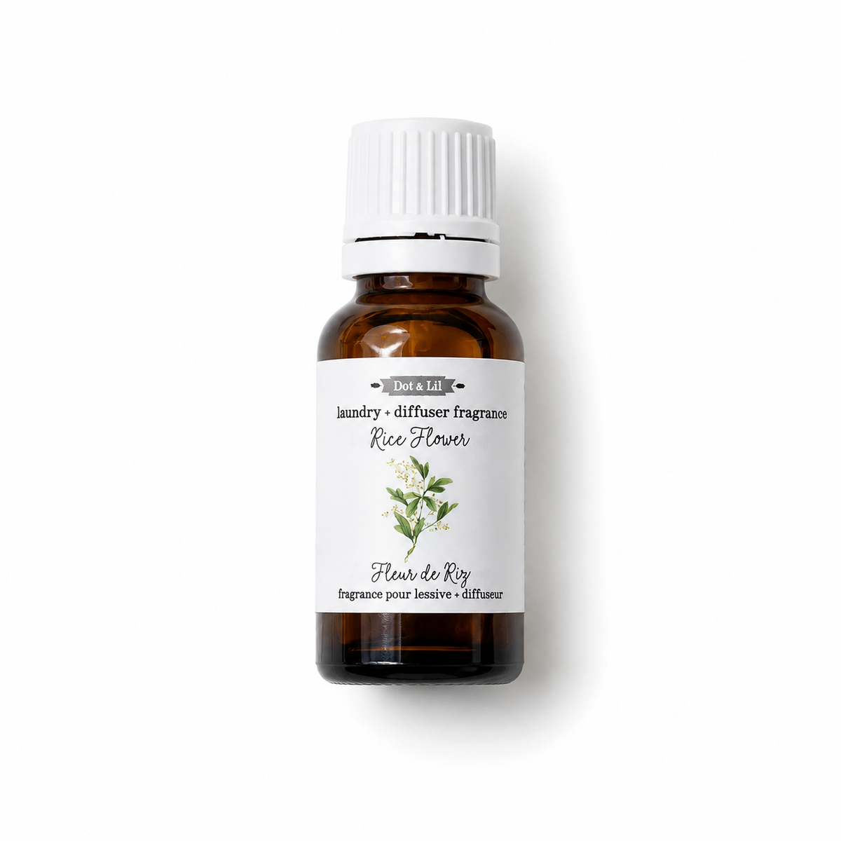 Essence parfumée pour la maison – Fleur de riz – 15 ml de Dot & Lil – présentation du produit