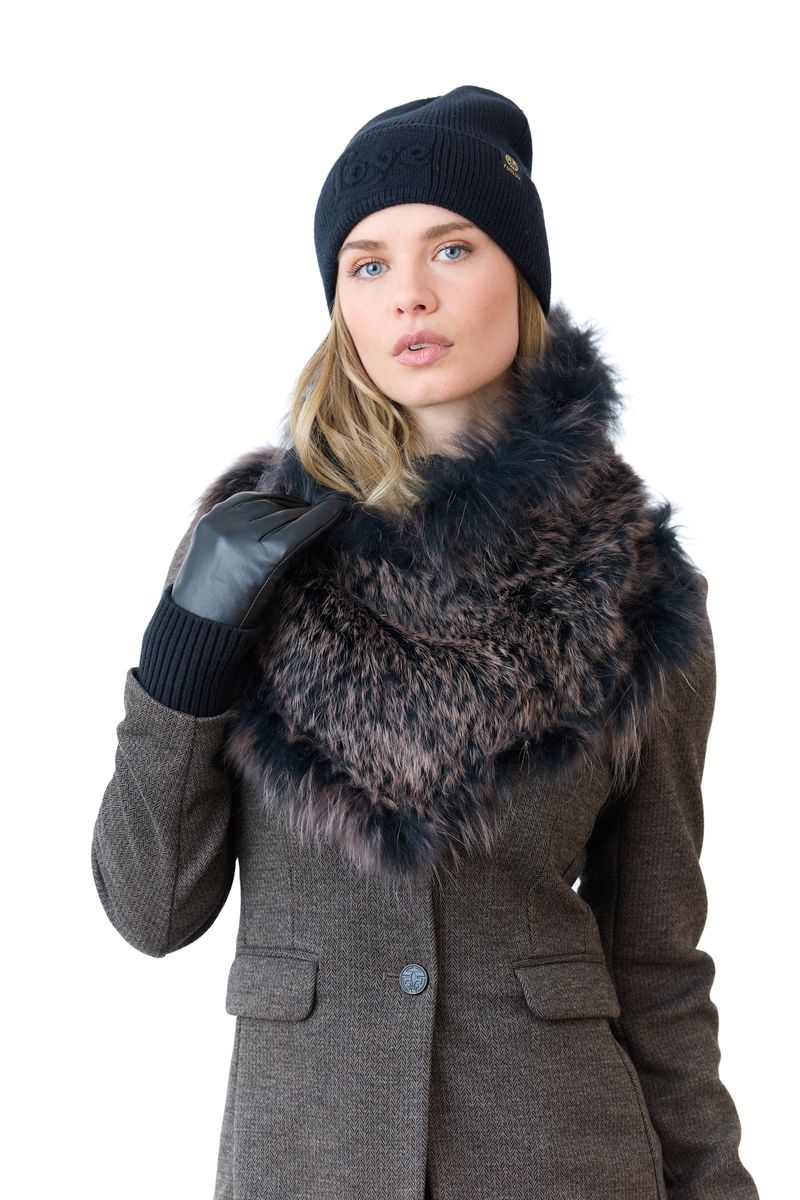 Col triangulaire en fourrure Furlux 998, moka