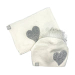 Foulard à cœur en relief Furlux SK110, blanc / argent — accessoires assortis illustrés