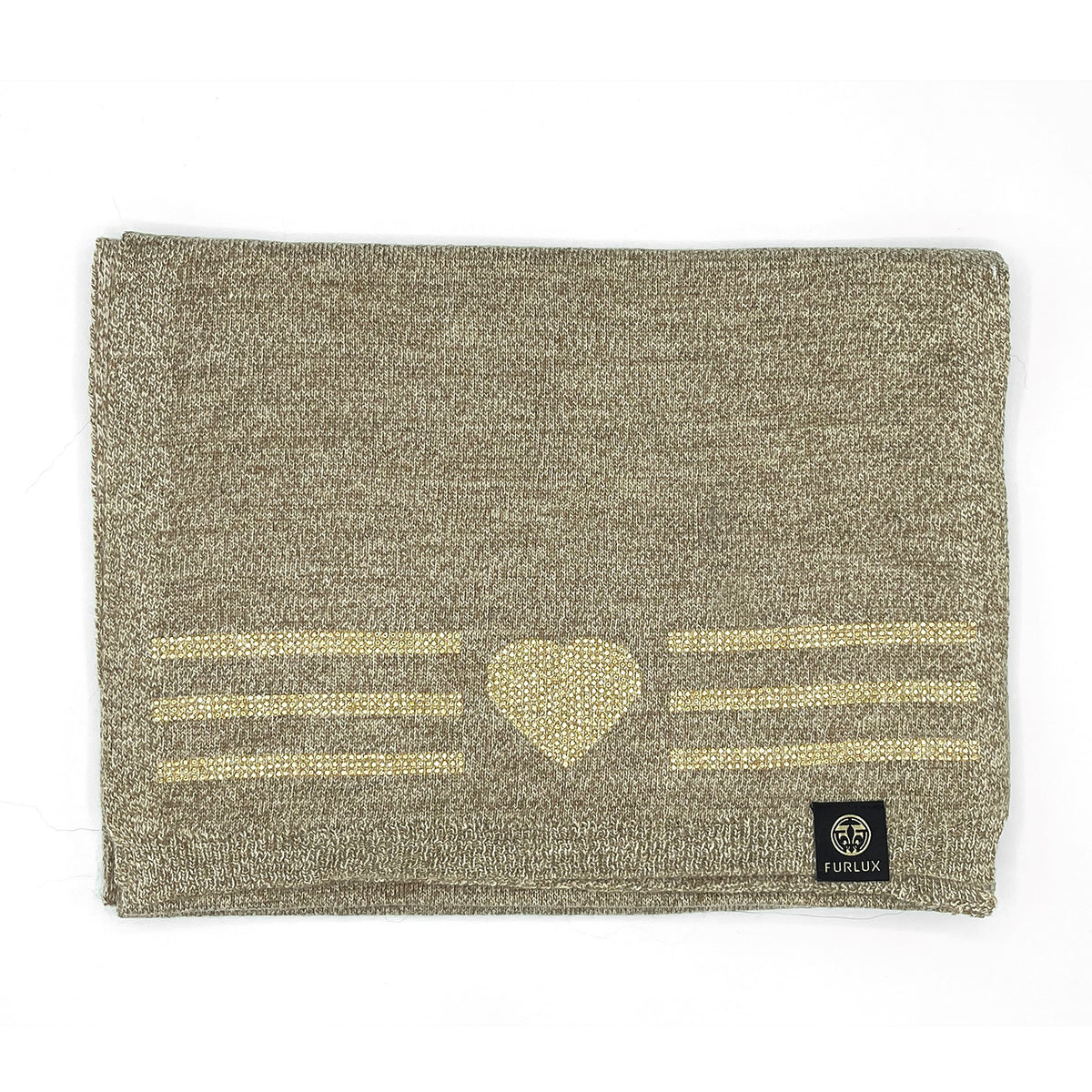 Foulard à cœur et trois rayures Furlux SK204, avoine