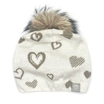 Tuque à cœurs graffiti Furlux B117, blanc / taupe