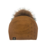 Tuque à perles latérales Furlux C85, cognac
