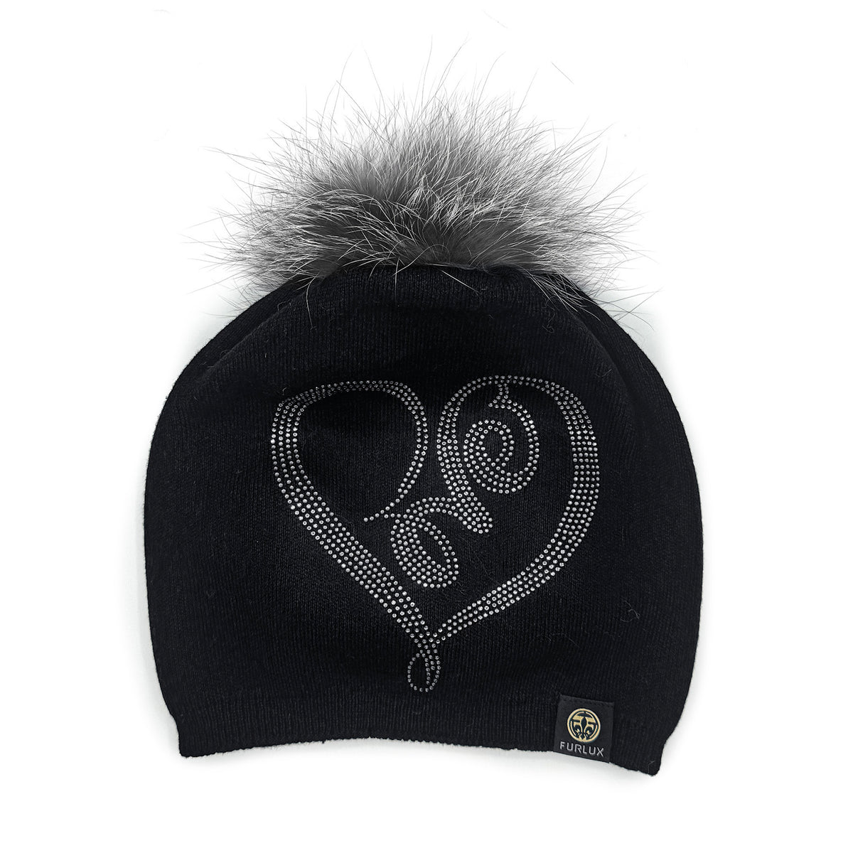 Tuque Love à cœur Furlux B122, noir / argent