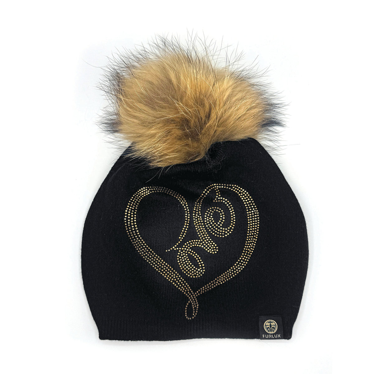 Tuque Love à cœur Furlux B122, noir / or