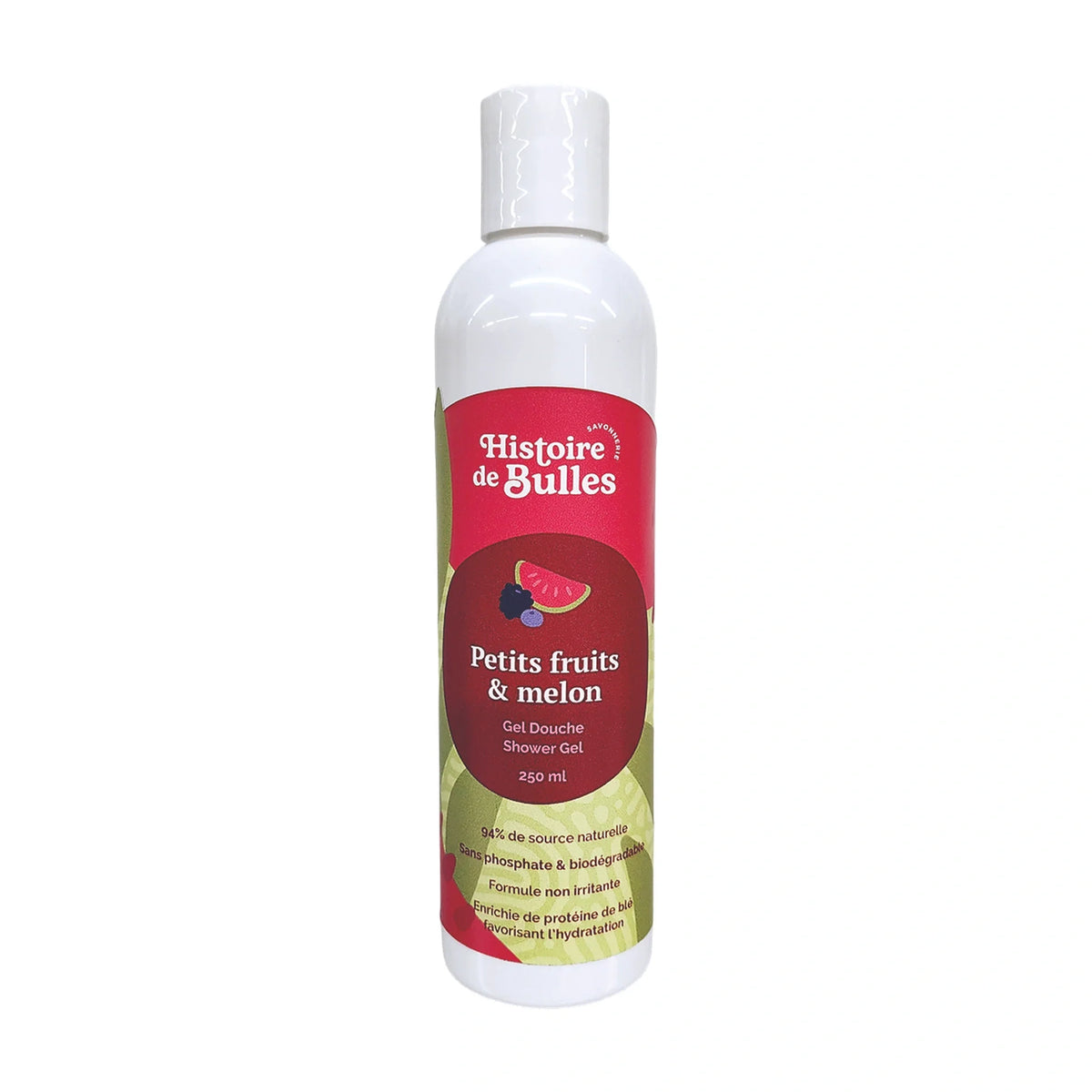 Gel douche – Petits fruits et melon Histoire de bulles, présentation du produit