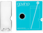 Verres highball Govino 14 oz – un verre transparent à côté de la boîte de quatre