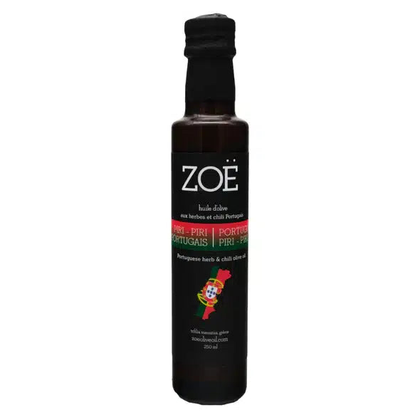 Huile d’olive au piri-piri Zoé – 250 ml – vue du produit