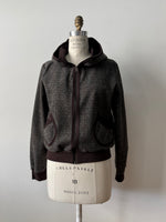 Veste à capuche Lucien chocolat Kollontaï, sur mannequin, vue de face
