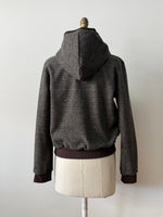 Veste à capuche Lucien chocolat Kollontaï, sur mannequin, vue de dos