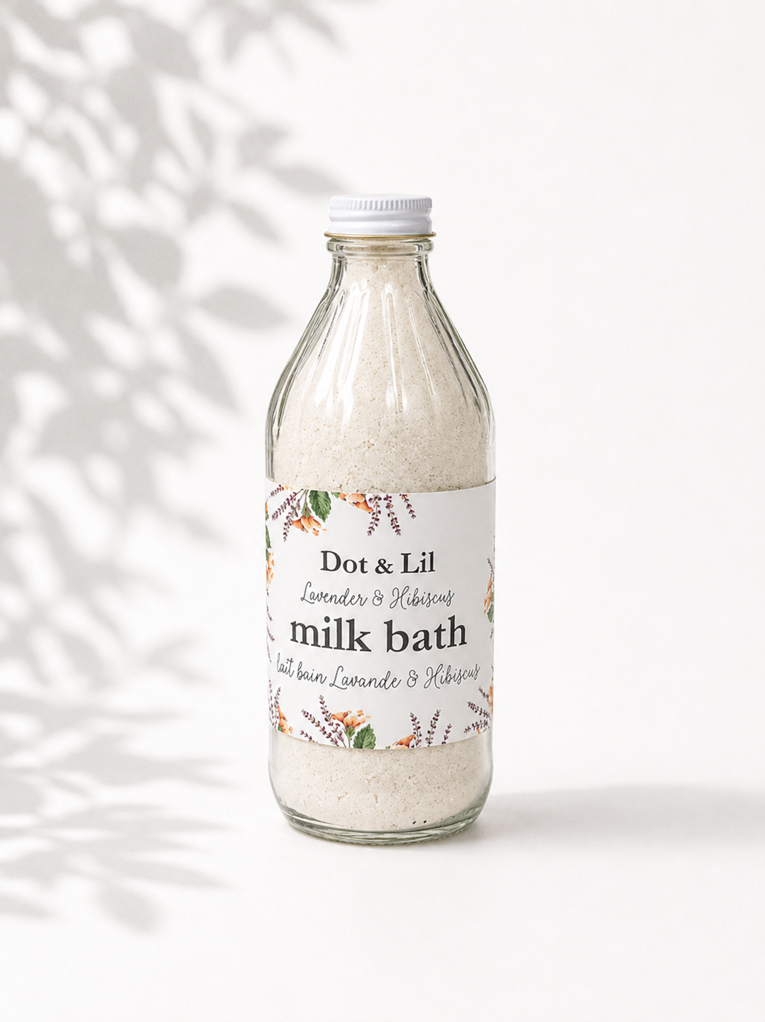 Lait de bain – Lavande & hibiscus – 330 g de Dot & Lil – présentation du produit
