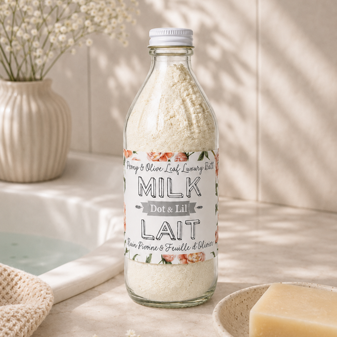 Lait de bain – Pivoine & feuille d’olivier – 330 g de Dot & Lil