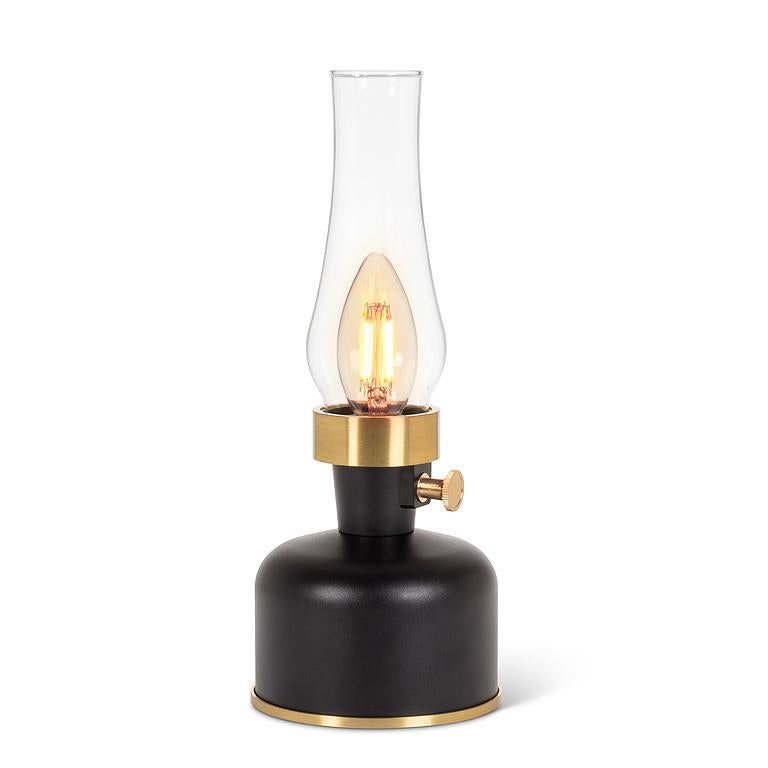 Lampe lanterne DEL noire à cheminée Abbott