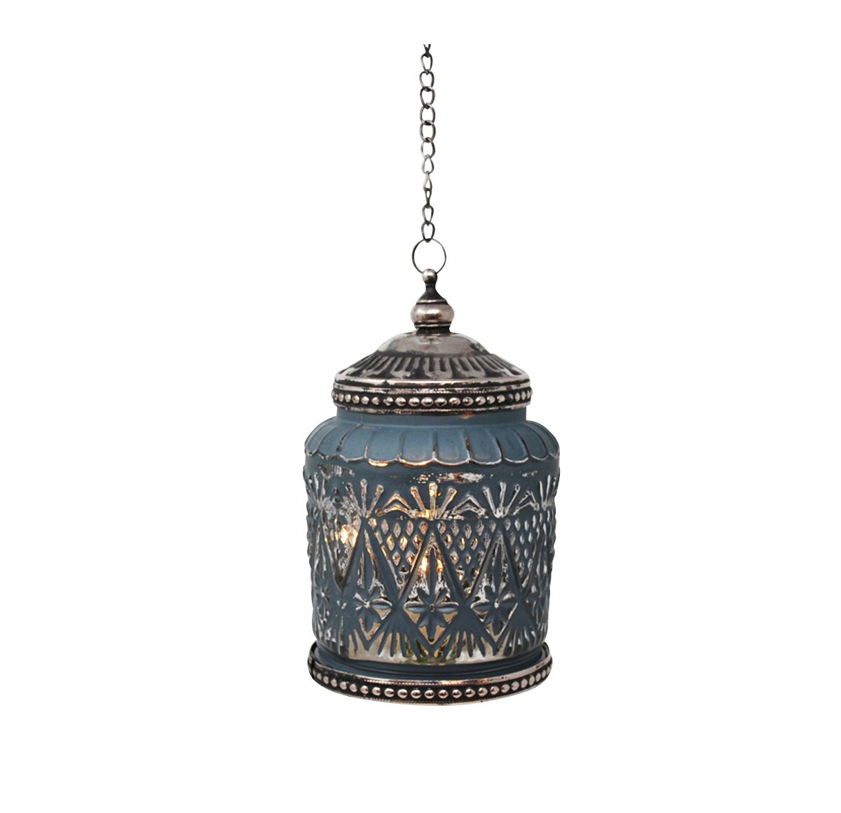 Lanterne Mika bleue DEL avec minuterie