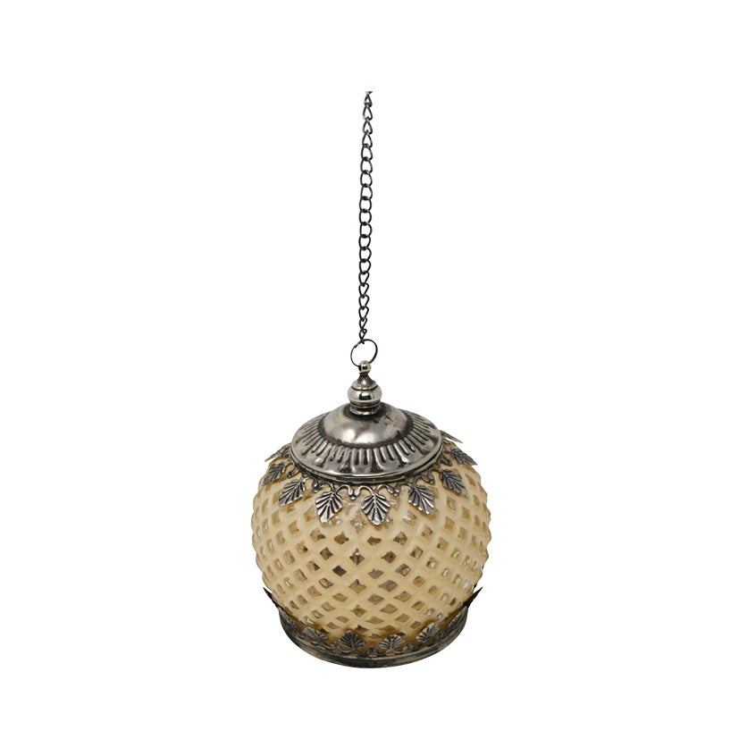 Lanterne Rayong beige DEL avec minuterie