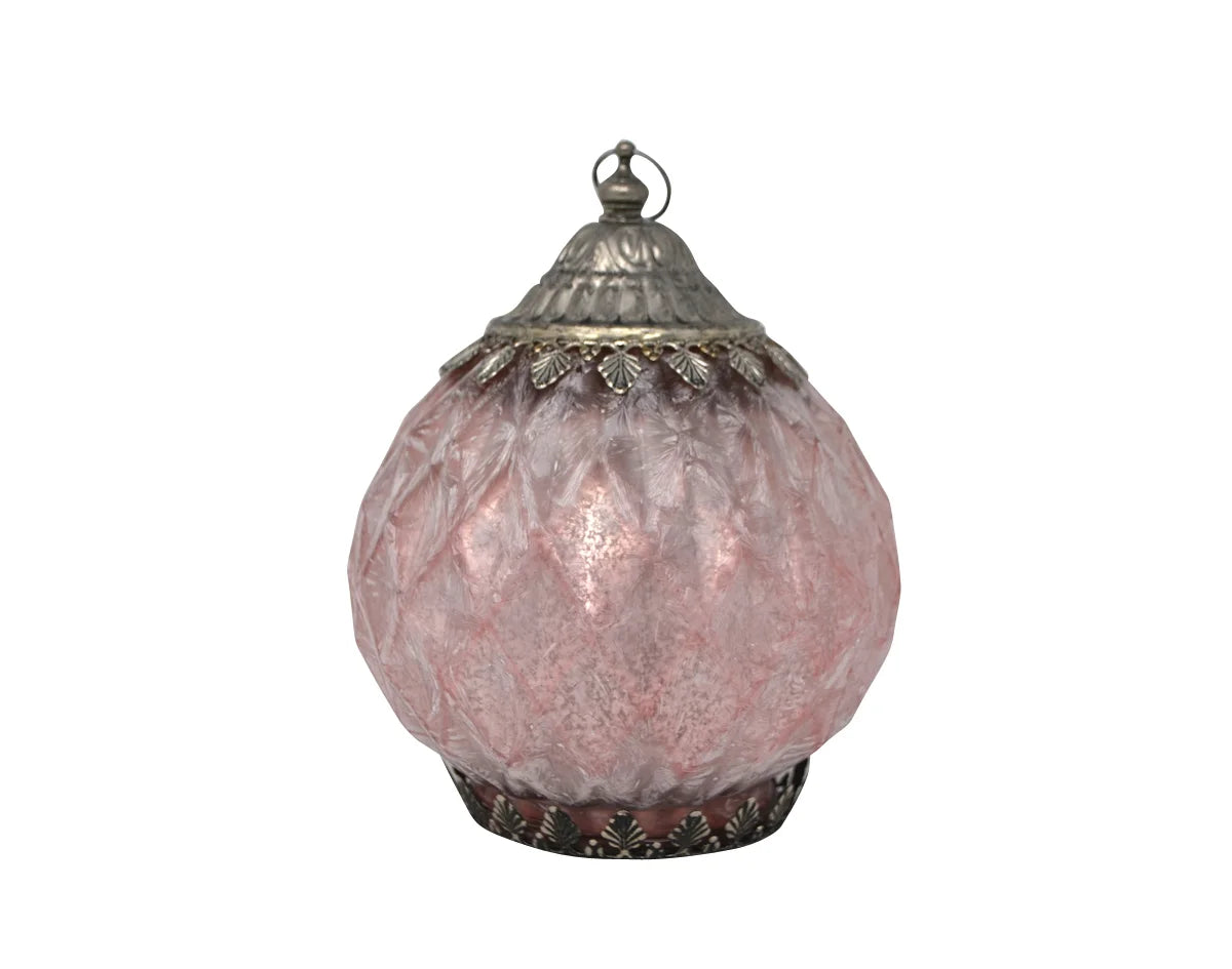 Lanterne ronde rose DEL avec minuterie
