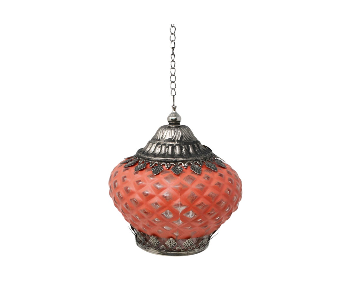 Lanterne Saidia terracotta DEL avec minuterie