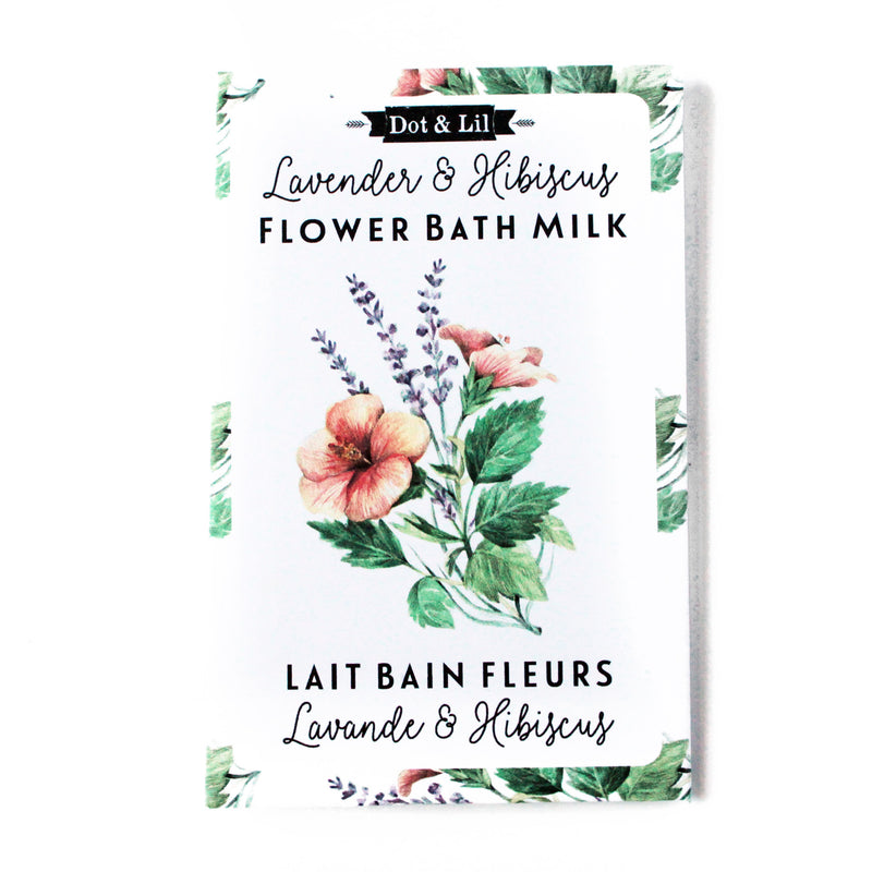 Sachet de lait de bain fleuri Lavande et Hibiscus