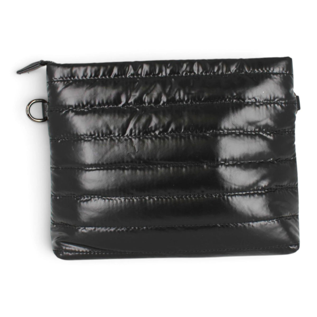 Sac bandoulière Maison Taïga en nylon noir matelassé avec fermeture éclair et anneau latéral pour sangle