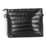 Sac bandoulière Maison Taïga en nylon noir matelassé avec fermeture éclair et anneau latéral pour sangle