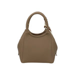 Sac à main Maison Taïga en cuir vegan beige avec anses structurées et foulard décoratif, design urbain élégant.