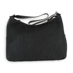 Sac à main épaule noir Maison Taïga avec texture tressée, design structuré et sangle ajustable pour le quotidien.