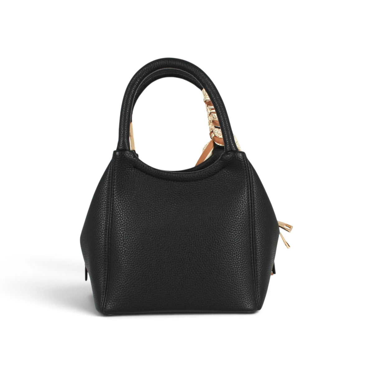 Sac à main Maison Taïga noir en cuir vegan avec anses structurées et bandoulière ajustable pour un style urbain
