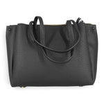 Sac à main Maison Taïga Évasion noir en PVC grainé avec anses doubles et fermeture zippée pour usage urbain