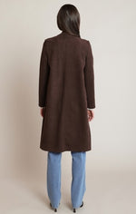 Manteau en suédine Dex, coloris chocolat, vue de dos