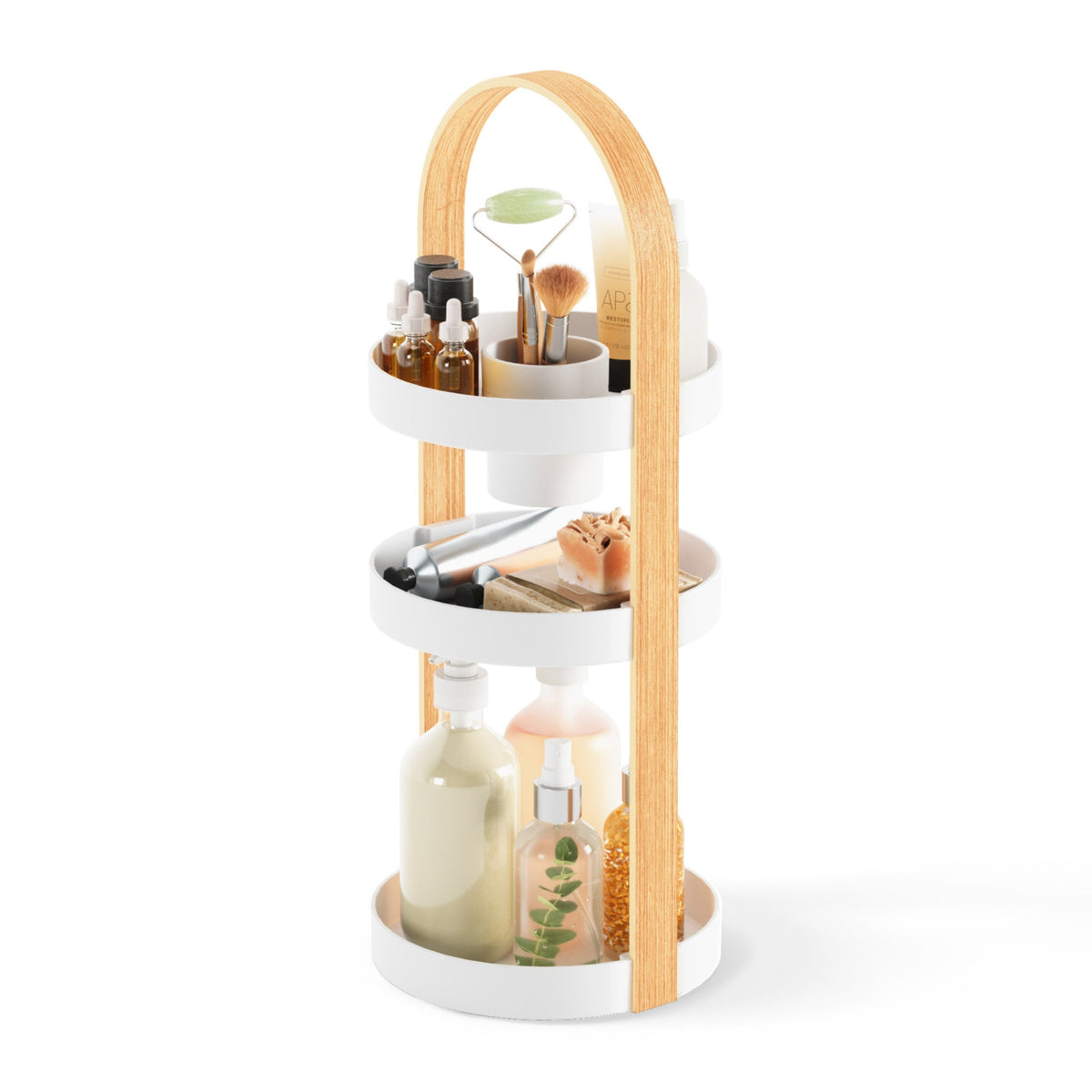 Organiseur à cosmétiques Bellwood Umbra – Blanc et naturel – vue du produit
