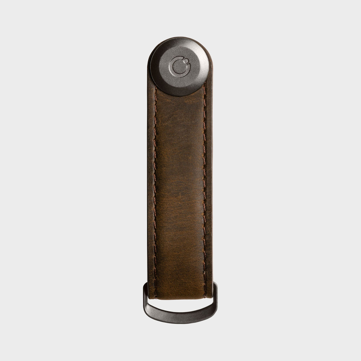 Organiseur de clés en cuir Crazy Horse Orbitkey — brun chêne — vue de face