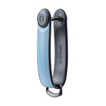 Organiseur de clés en cuir hybride Orbitkey — bleu lac — vue du profil