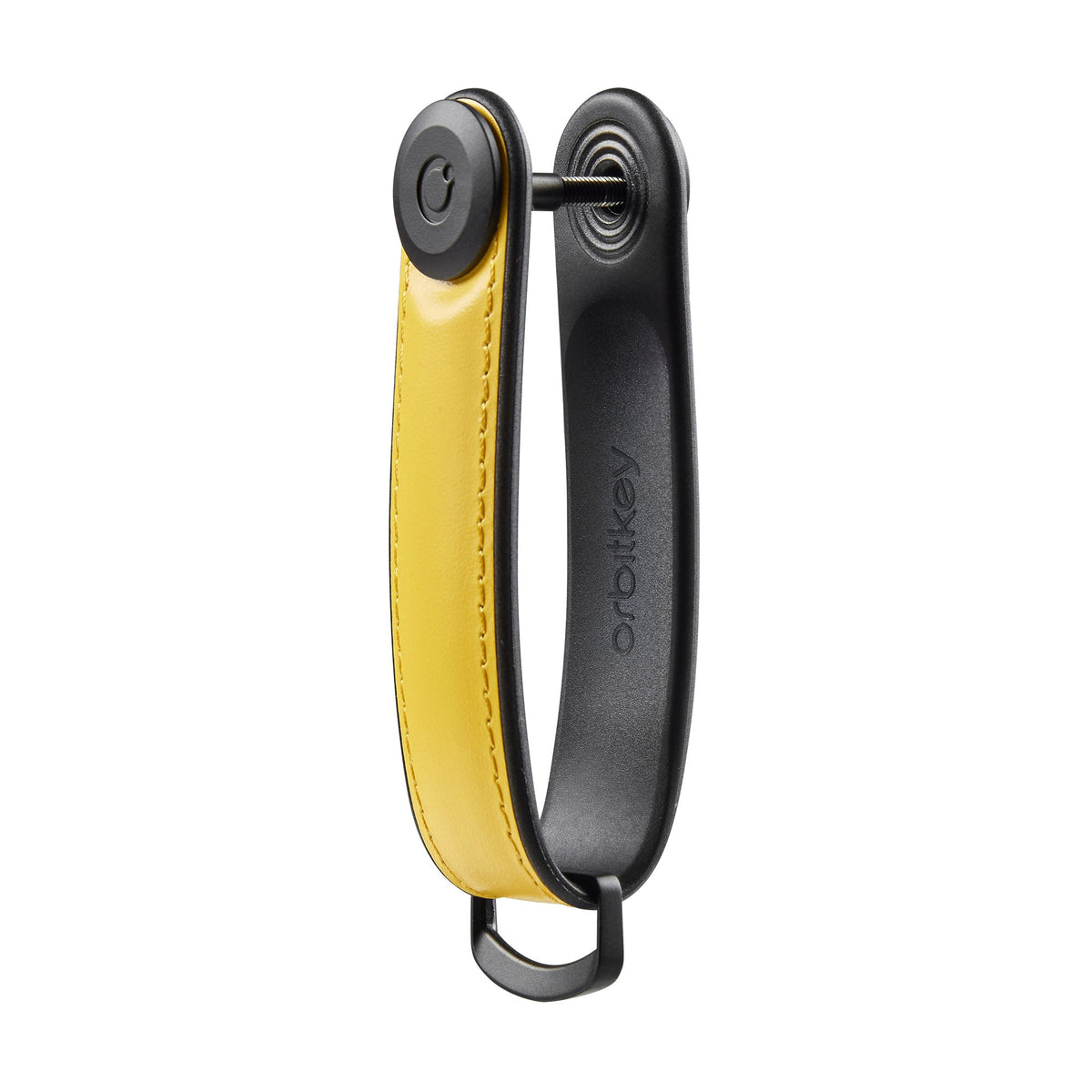 Organiseur de clés en cuir hybride Orbitkey — jaune — vue du profil