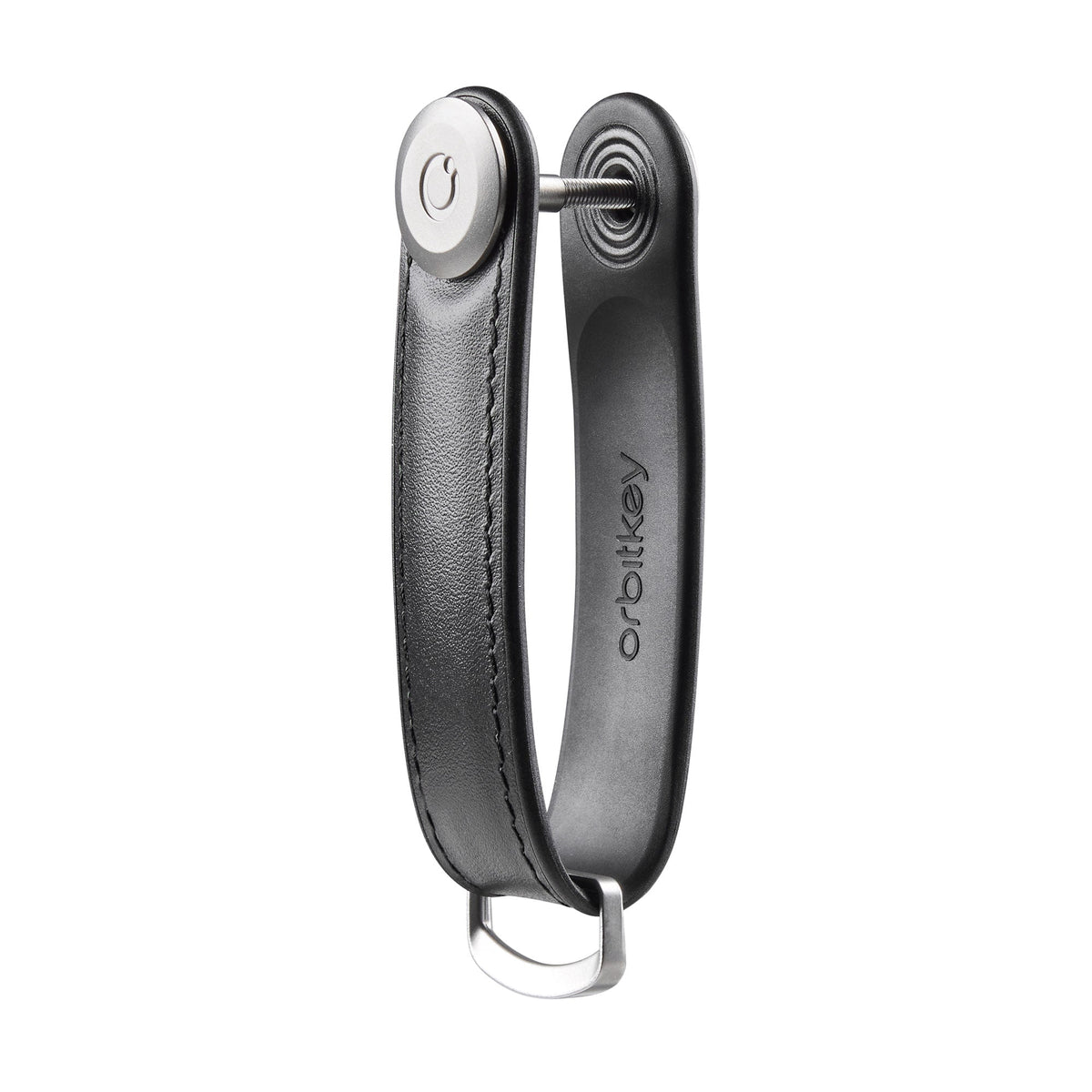 Organiseur de clés en cuir hybride Orbitkey — noir — vue du profil