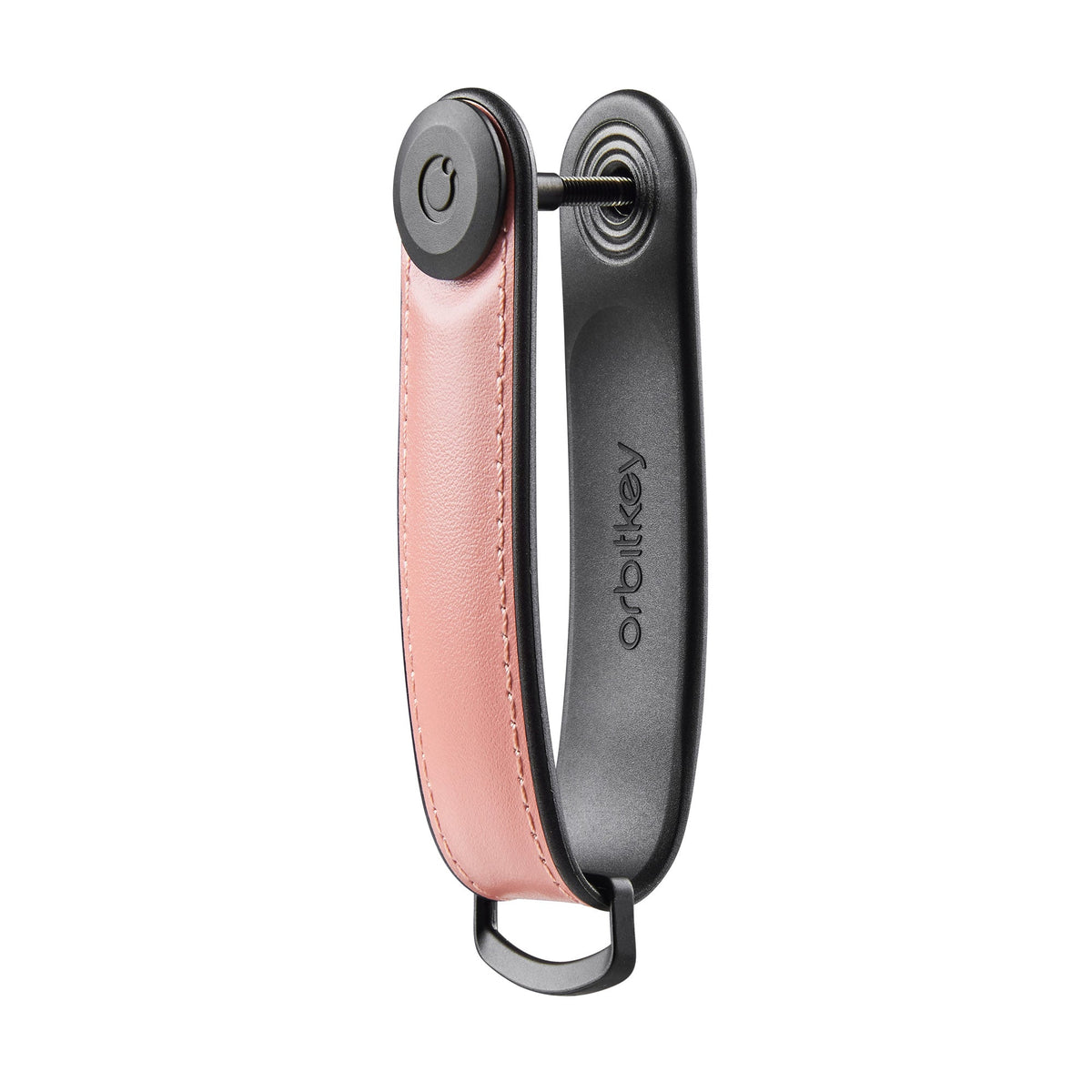 Organiseur de clés en cuir hybride Orbitkey — rose pastel — vue du profil