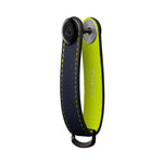 Organiseur de clés en cuir mat Orbitkey — bleu foncé et jaune — vue du produit