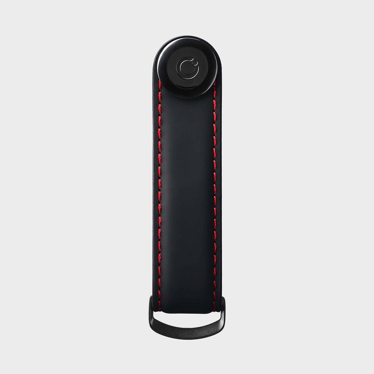 Organiseur de clés en cuir mat Orbitkey — Ember noir et rouge — vue de face