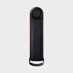 Organiseur de clés en cuir mat Orbitkey — Ember noir et rouge — vue de face