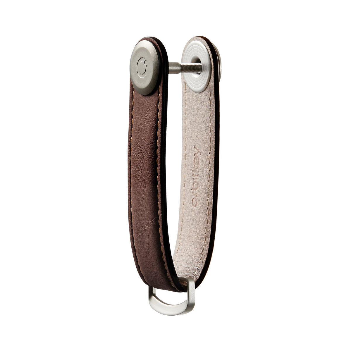 Organiseur de clés en cuir Orbitkey — brun espresso — vue du profil