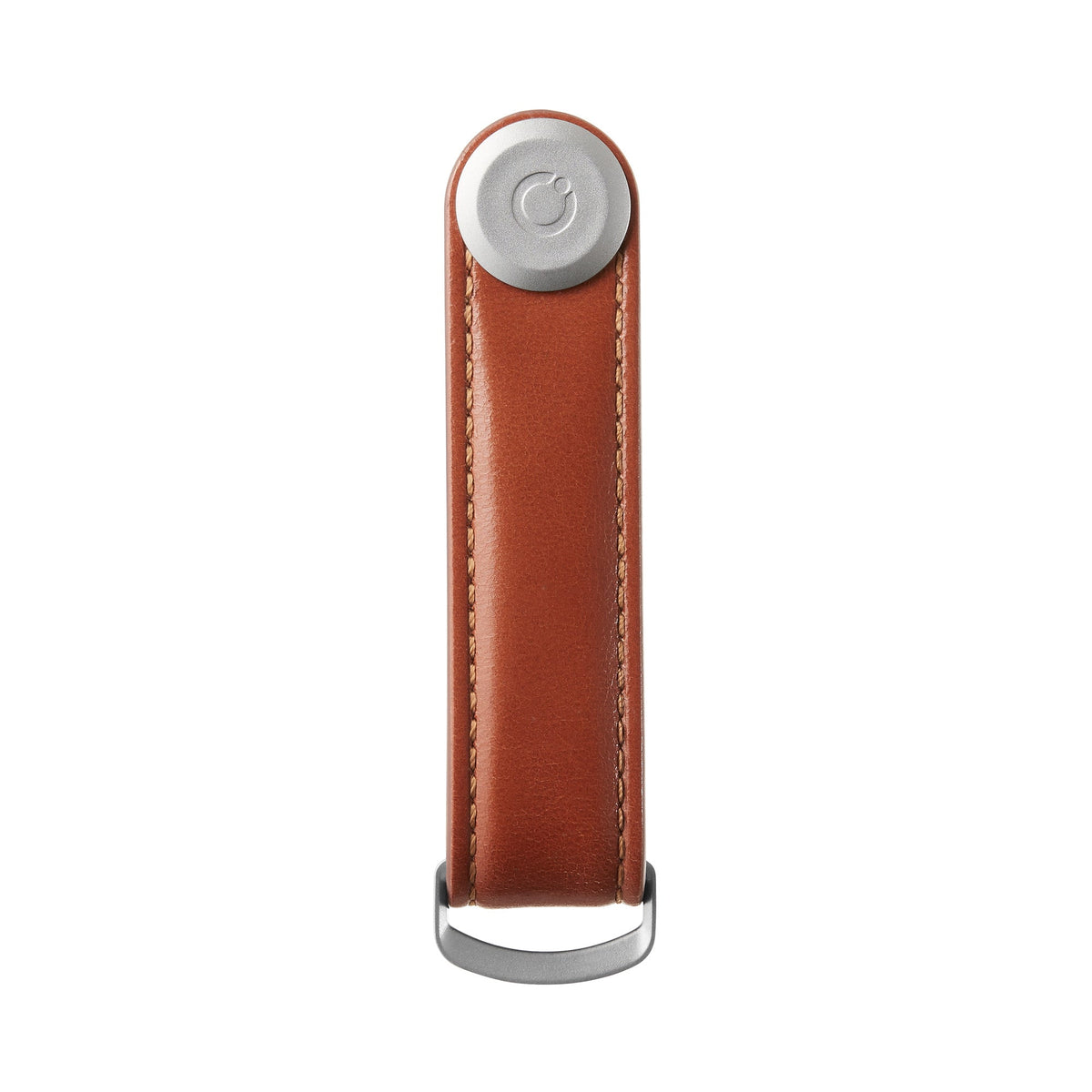 Organiseur de clés en cuir Orbitkey — cognac à surpiqûres beiges — vue de face